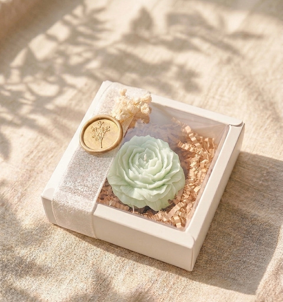 Bougie Fleur en Coffret – Petite Bougie Fleur – Cadeau Invité Événement