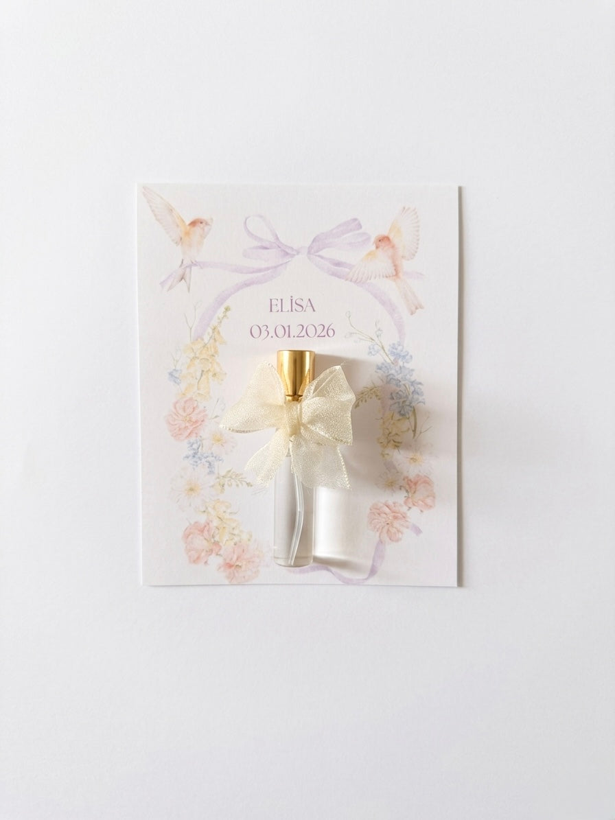 Flacon spray Personnalisé | Eau de Cologne ou Senteur Coton & Carte Illustrée