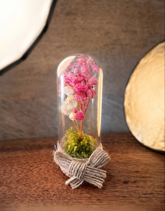 Cloche en Verre Fleur Séchée – Cadeau Invité Événement