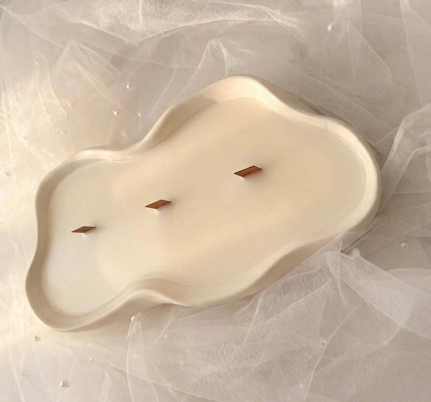 Bougie Décorative en Jesmonite – Cire de Soja Naturelle Artisanale
