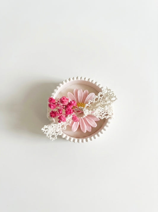 Bougie Fleur en Jesmonite-Cadeau Invité Événement