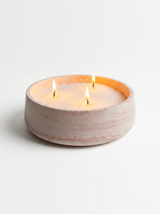 Bougie de Sable en Coupe Jesmonite | 3 Mèches