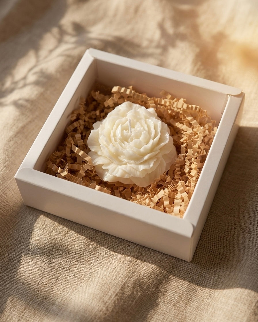 Bougie Fleur en Coffret – Petite Bougie Fleur – Cadeau Invité Événement