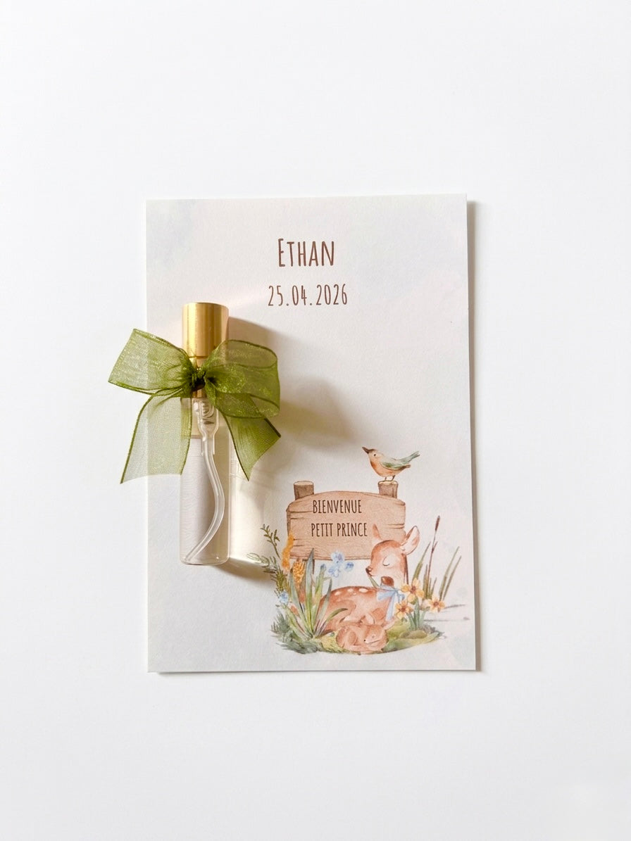Flacon spray Personnalisé | Eau de Cologne ou Senteur Coton & Carte Illustrée
