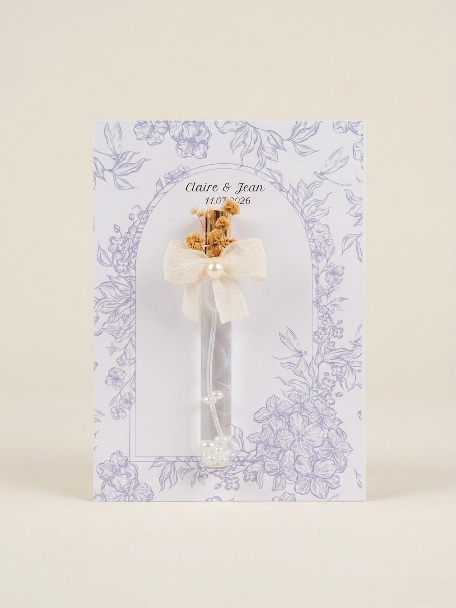 Flacon Spray 10 ml Personnalisé aux Perles Nacrées | Eau de Cologne ou Senteur Coton & Carte Illustrée