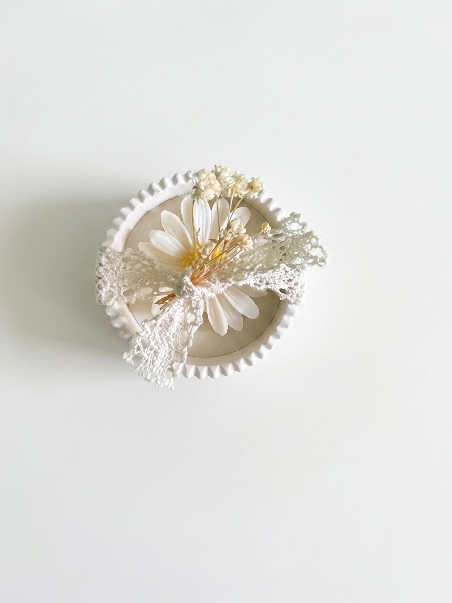 Bougie Fleur en Jesmonite-Cadeau Invité Événement