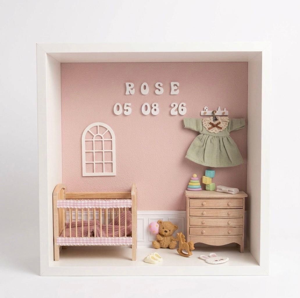 Cadre de naissance personnalisé – Décoration chambre bébé faite main