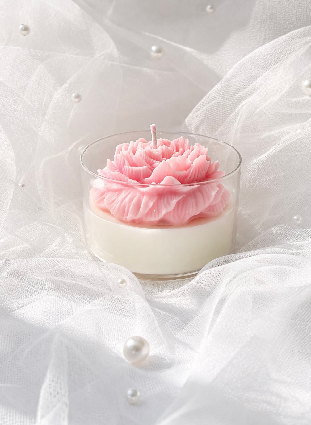 Bougie Pivoine Rose | Bougie Parfumée Fleur en Cire de Soja