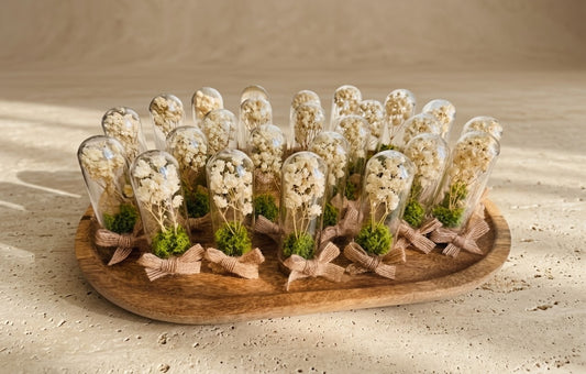 Cloche en Verre Fleur Séchée – Cadeau Invité Événement